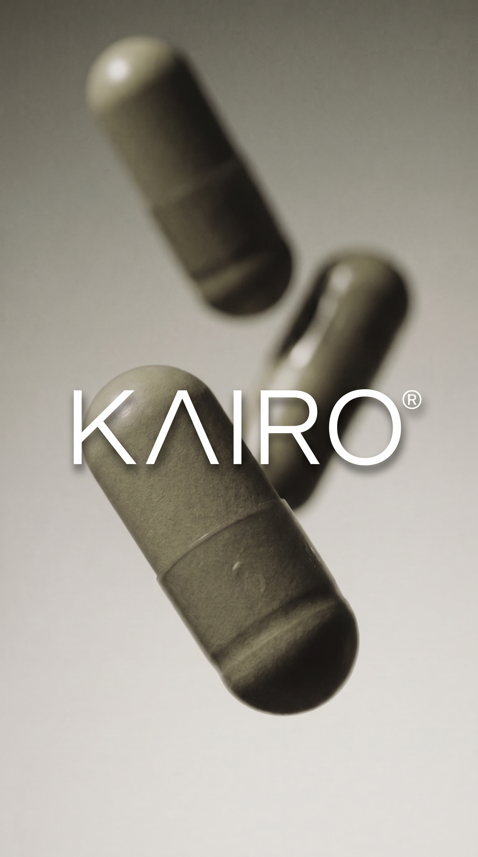 Detailopname van het KAIRO etiket in zwart-wit